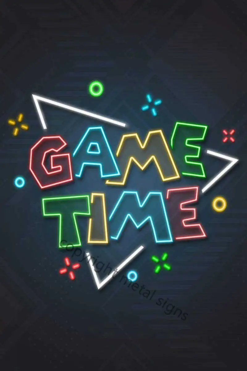 

Неоновая вывеска для игр, Настенный декор в стиле ретро, винтажная металлическая вывеска, жестяная вывеска для паба, дома, клуба, мужской пещ...