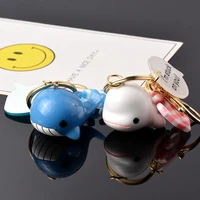 creative diy cute cartoon little whale couple student key chain acrylic car key chain bag pendant kawaii car accessories