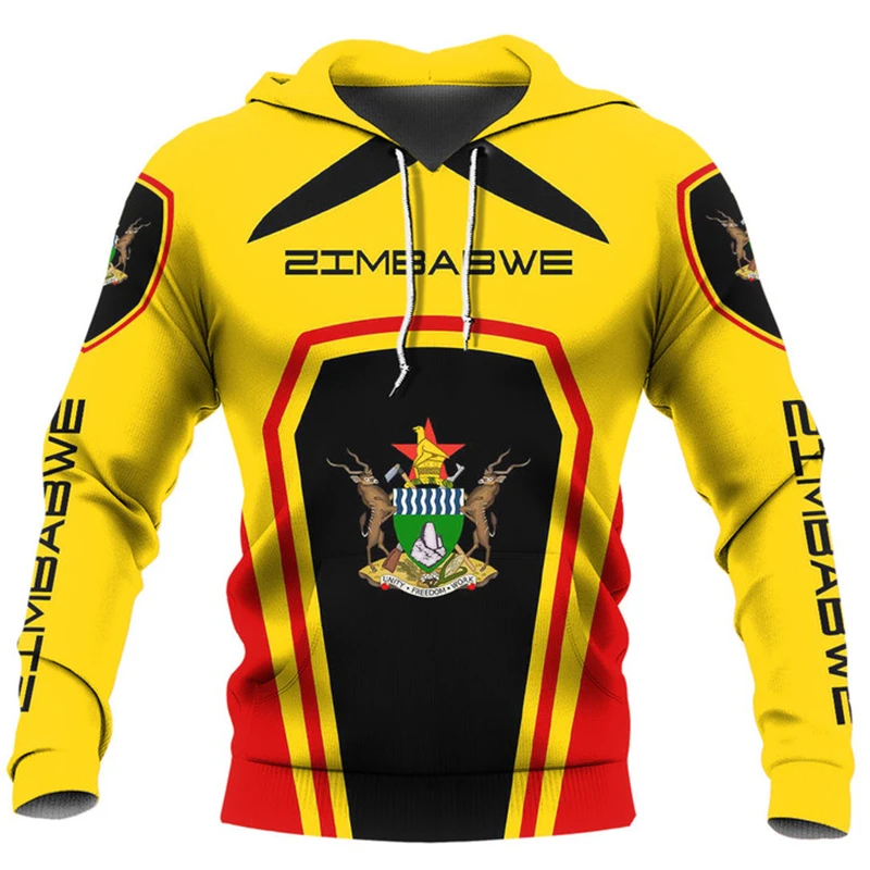 Зимбабве страна новые модные мужские толстовки с 3D принтом цветной мужской