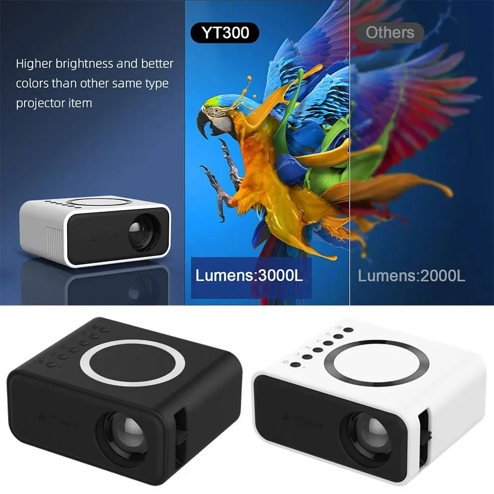 

New YT300 Pocket Smart LED Mini Projector Support Miracast Airplay Phone Mirroring Mobile Proyector Beamer Projector Screen 2023