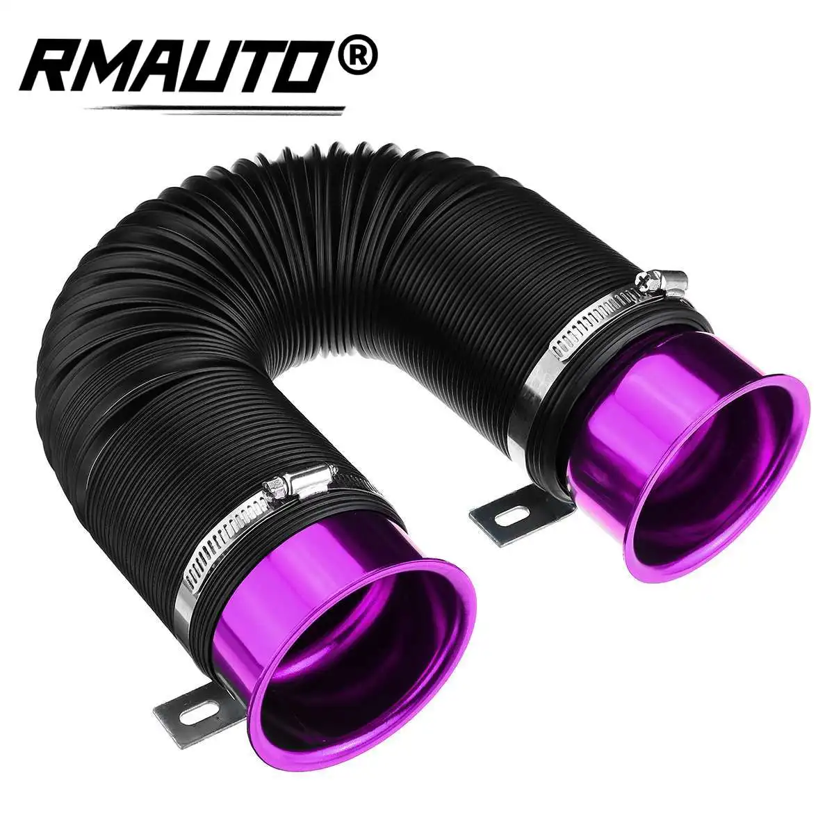 

76mm 1M Car Air Filter Intake Cold Pipe Flexible Duct Feed Hose Kit With Tuyere Inlet Clamp Tube Hose Air Intake Pipe