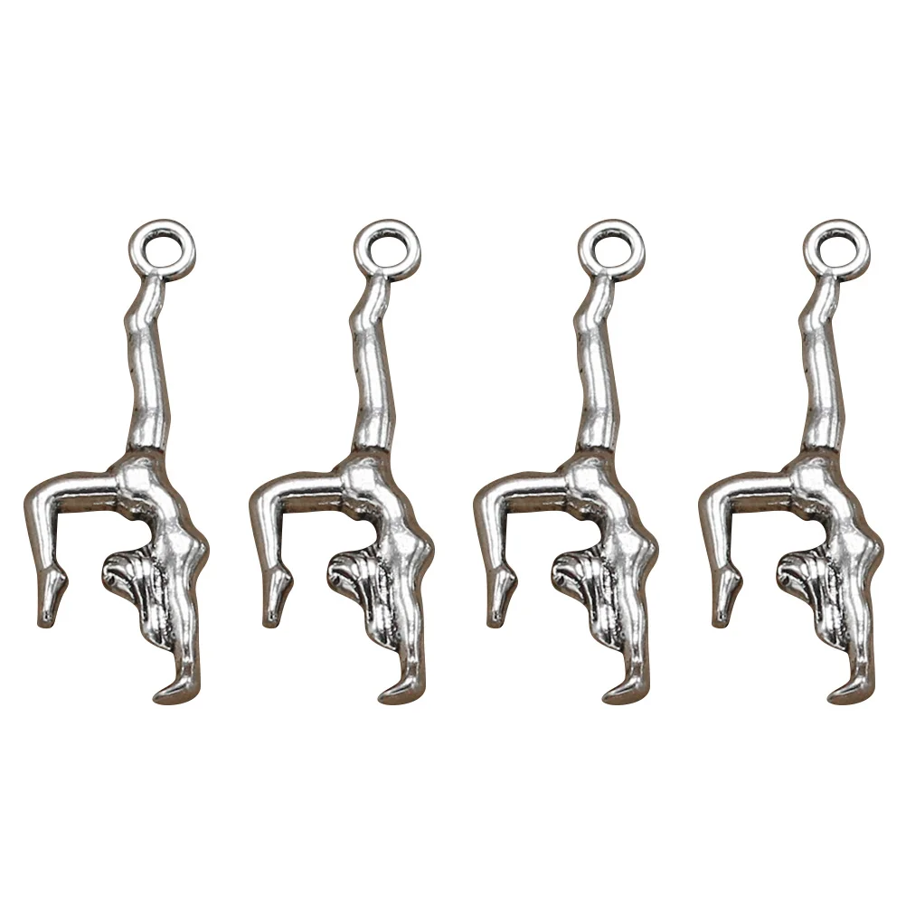 

20pcs Alloy Gymnastics Girl Pendant Charms DIY Jewelry Making Accessory for Necklace Bracelet (Antique Silver)