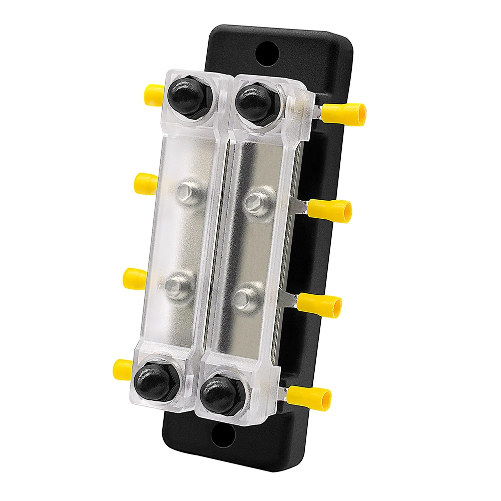 

newDual Row 8 Terminals 150A Bus Bar 2*M4 Studs 6*M4 Screws Power Distribution Block with Ring Terminals Dust Cover for Car Boat