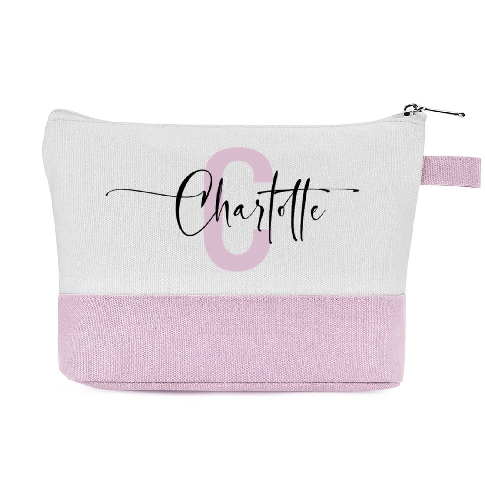 

Personalized Embroidery Makeup Bag Hand-held Portable Square Toiletry Bag Large Capacity Travel Wedding Supplies