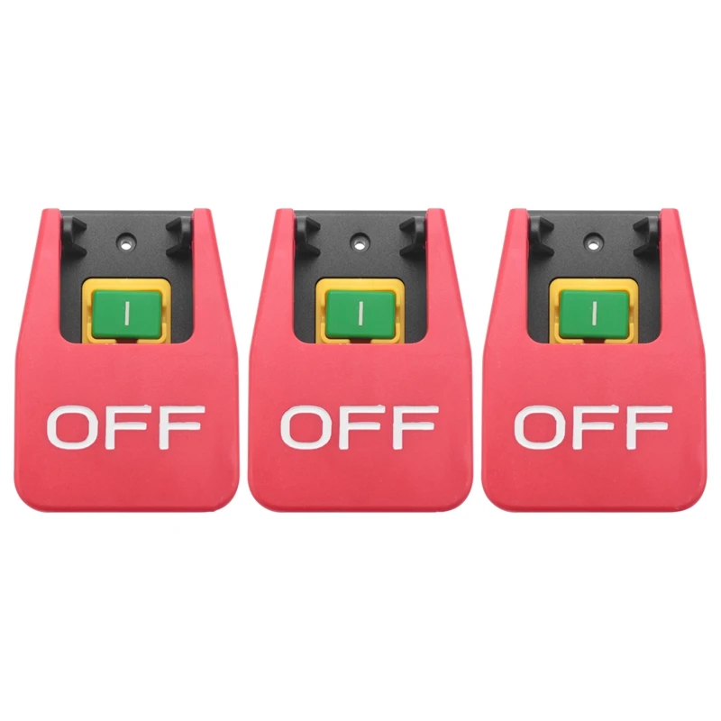 

3X Off-On Red Cover Emergency Stop Push Button Switch 16A Power-Off/Undervoltage Protection Electromagnetic Start Switch
