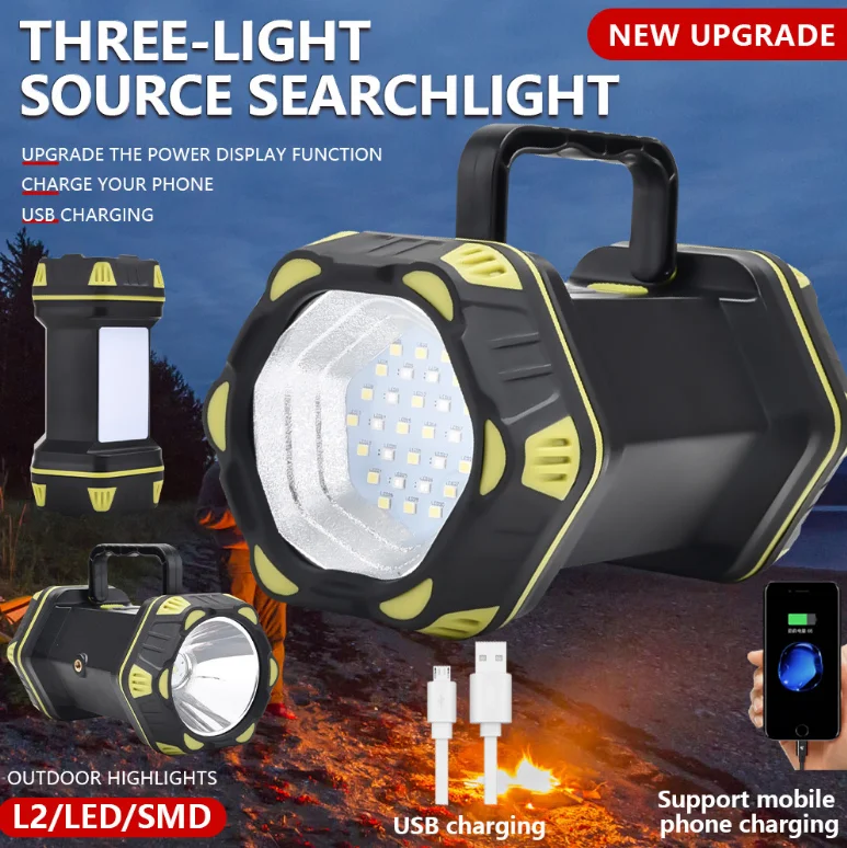 

Most Powerful LED Camping Light Waterproof Work Light USB Rechargeable Searchlight Spotlight Portable Emergency Light