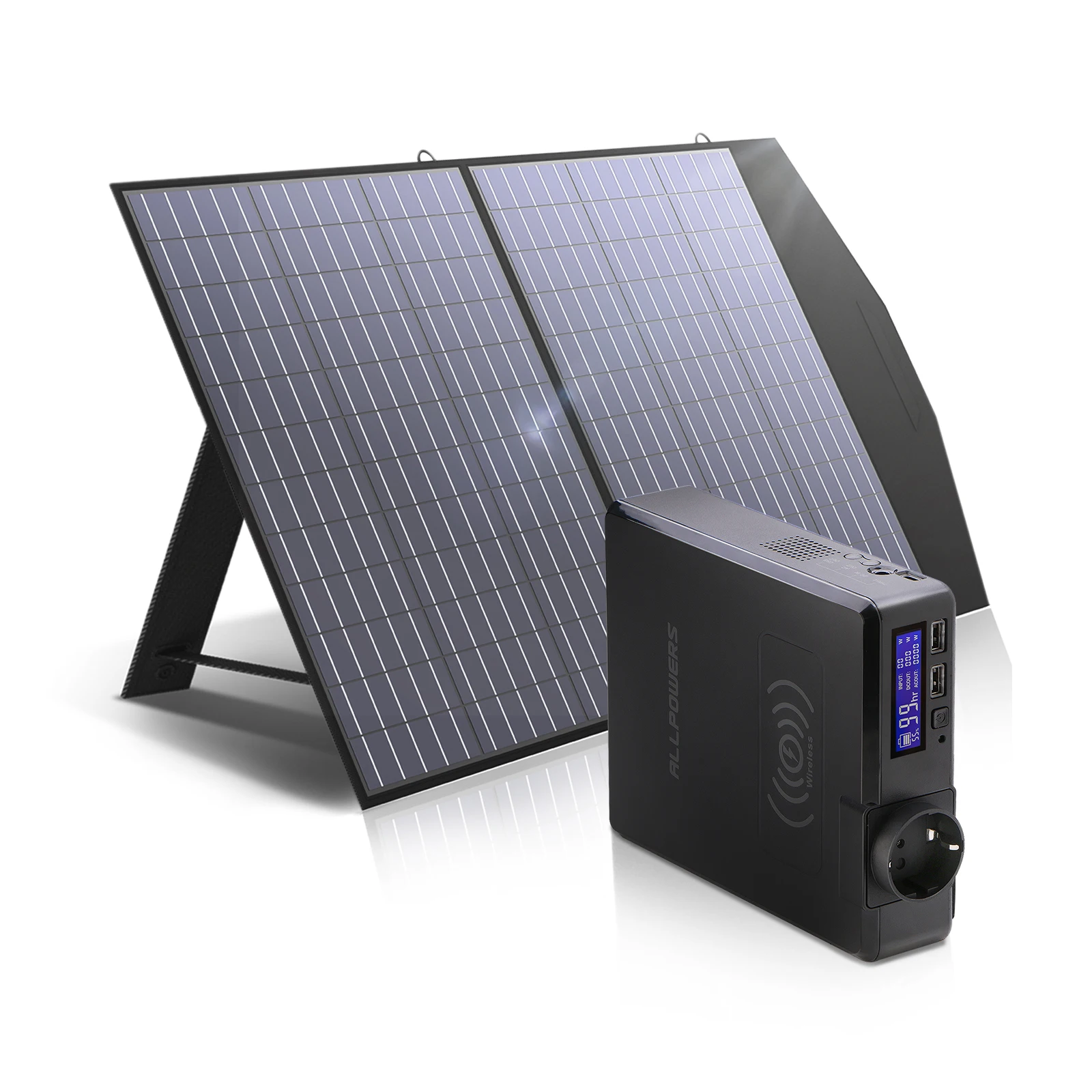 Tanie ALLPOWERS Solarny Powerbank 41600mAh Home Backup, Zewnętrzna Moc Awaryjna 200W Powerstation Mit Solarpanel 60/100W Na Tablet/telefon