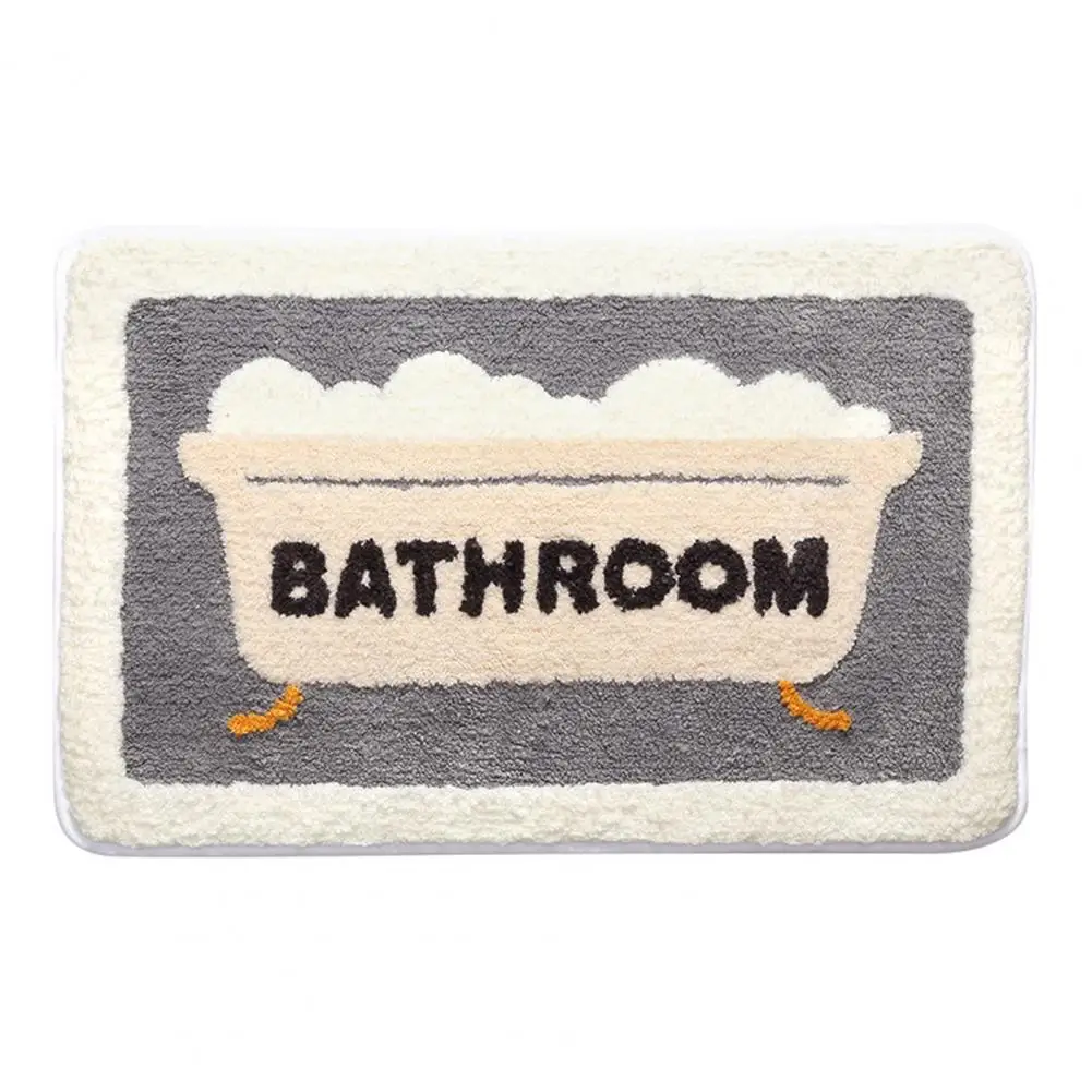 

Entrance Carpet Practical Water-absorbent Letters Design Shower Room Plush Floor Carpet Kitchen Supplies