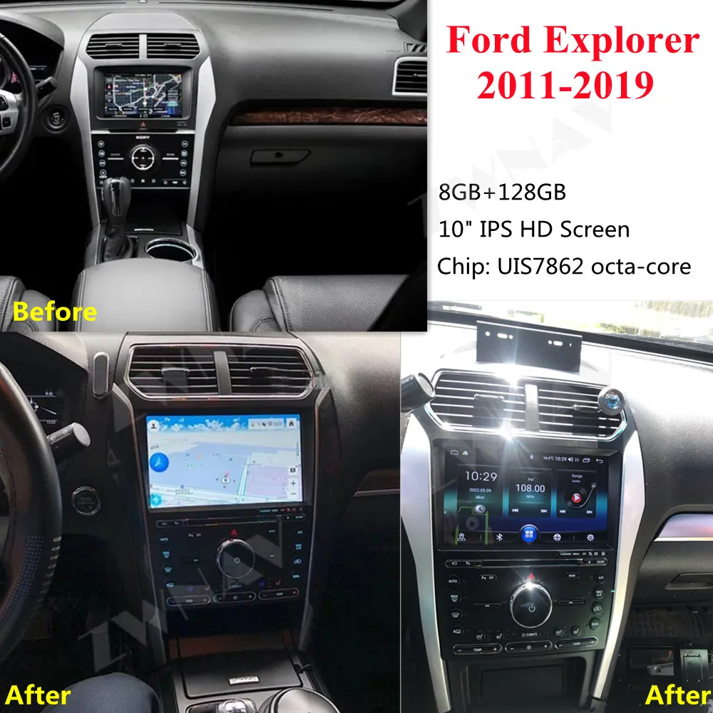 8-ядерный автомобильный радиоприемник Android 11 для Ford Explorer 2011-2019, автомобильный DVD-видео мультимедийный плеер, GPS-навигация, стерео DSP Carplay 2 Din