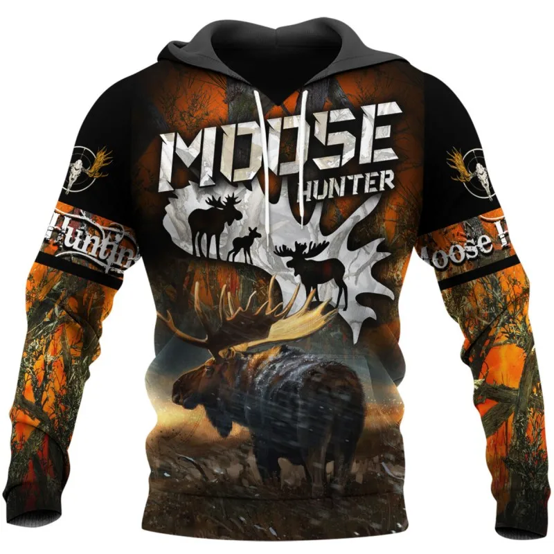 

Модная толстовка с капюшоном Love ELK для охоты, повседневный уличный пуловер на молнии в стиле хип-хоп, осенне-зимний свитшот с длинным рукавом...