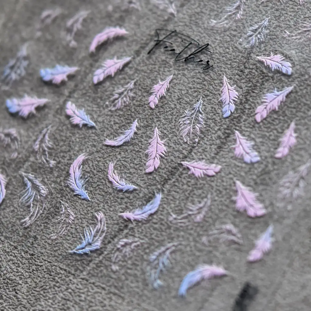

1 лист 5D реалистичные белые черные розовые синие яркие перья Adheisve наклейки для дизайна ногтей переводки для маникюра Подвески Аксессуары