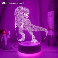 baby night light dinosaur tyrannosaurus rex for kids bedroom decor nightlight cool birthday gift 3d illusion acrylic desk lamps