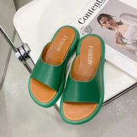 green black white home slippers womens platform beach sandals 2022 summer ladies outdoor fashion korean round toe shoes size 40