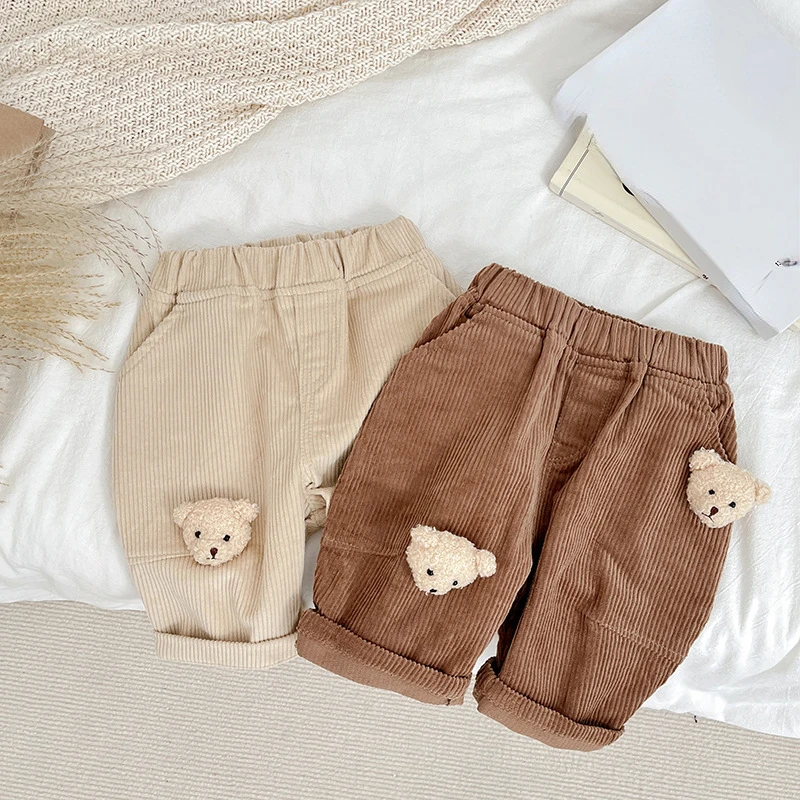 

Casual Pant Baby Trousers Infant Girls Boy Casual Trouser Baby Pants Korean Spring Autumn Cartoon Bear Casual Pants