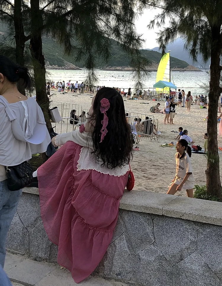 [Alittle Mess] Mint Original Rose Brooch Waist- Backless Long dress + Cardigan Autumn