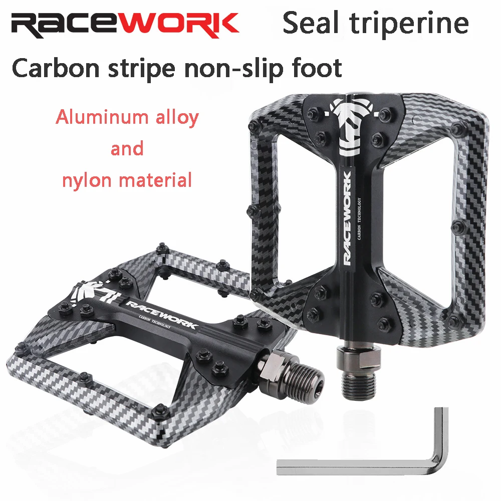 Велосипедная педаль RACEWORK из углеродного волокна ультралегкие Нескользящие