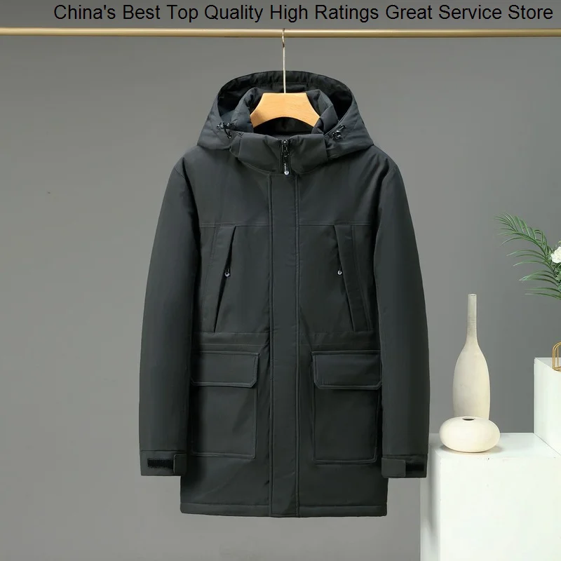 Casual Winter Hooded For Men Long Cotton Coat Thick Warm Parkas Male Outwear Autumn Coats Slim Fit Jackets