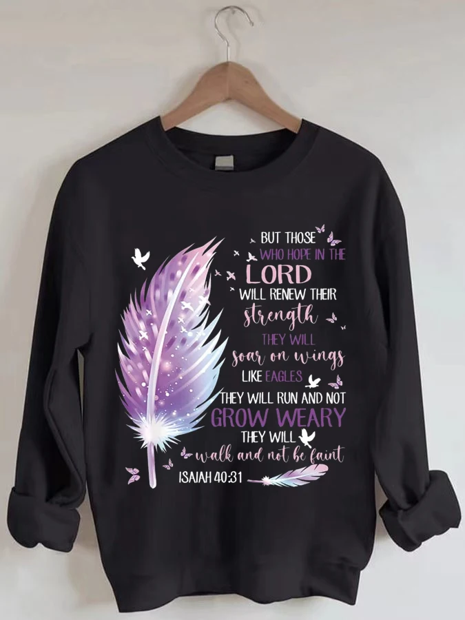 

Feather, But Those Who Hope In The Lord Isaiah 40:31 Crewneck Sweatshirt