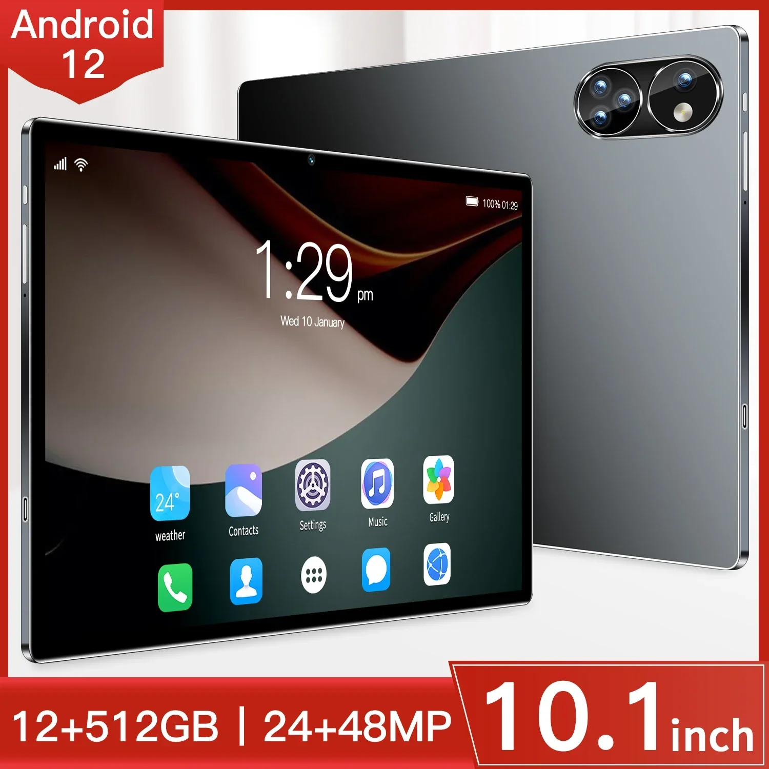 

2024 Gobal Version P10 Tablet Pc 10.1 Inch Android 12 12GB 512GB Deca Core Google Play WPS 5G WIFI Bluetooth Hot Sales Laptop