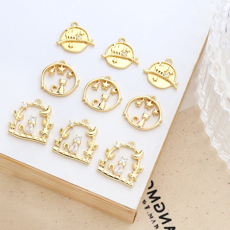 

3 шт., подвеска в виде кошки из меди и золота