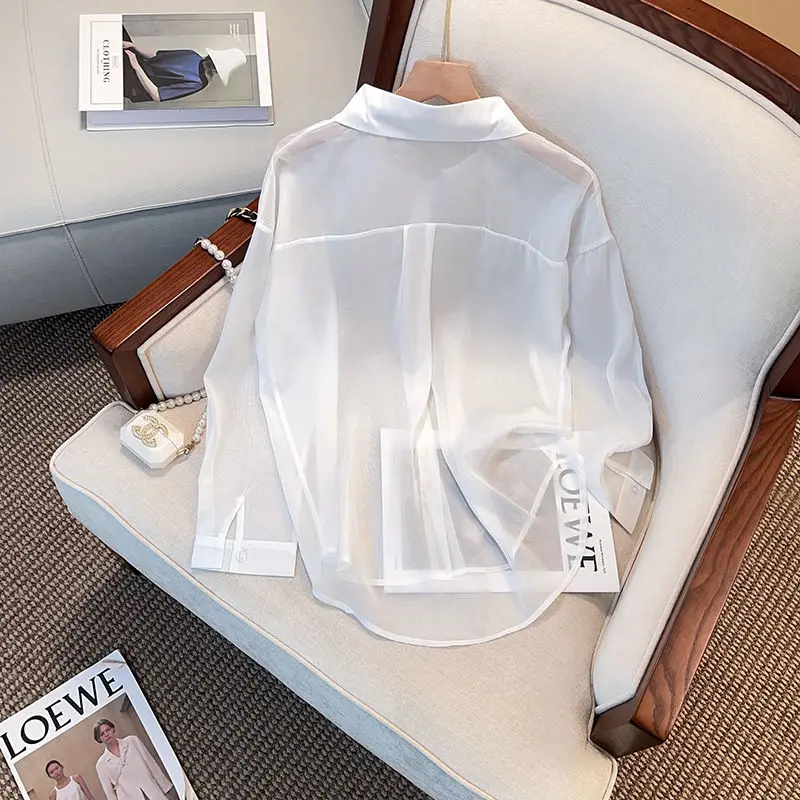 Женский прозрачный кардиган с защитой от солнца