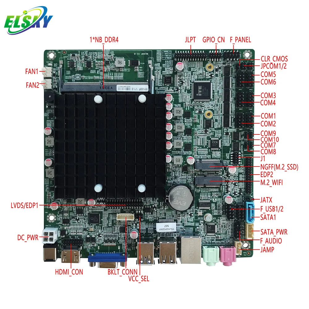 Новая материнская плата ELSKY Combo для компьютеров M100F с процессором Alder Lake N100 N97 N95 N305, DDR4, до 16 ГБ, 2610*COM, VGADP, HD_MI, L (art.: 3920dc054e309) - 3920dc054e309