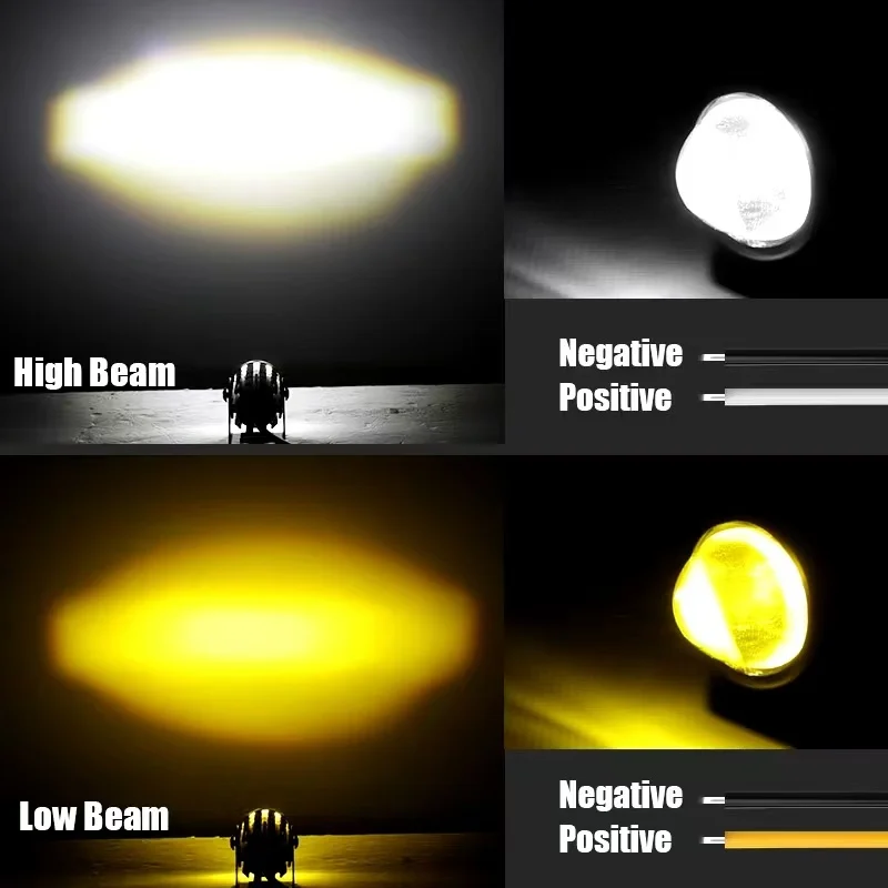 

Противотуманная Фара Heyword Mini Для Мотоциклов, Двухцветная Светодиодная Фара-проектор 12В Для Квадроциклов И Скутеров