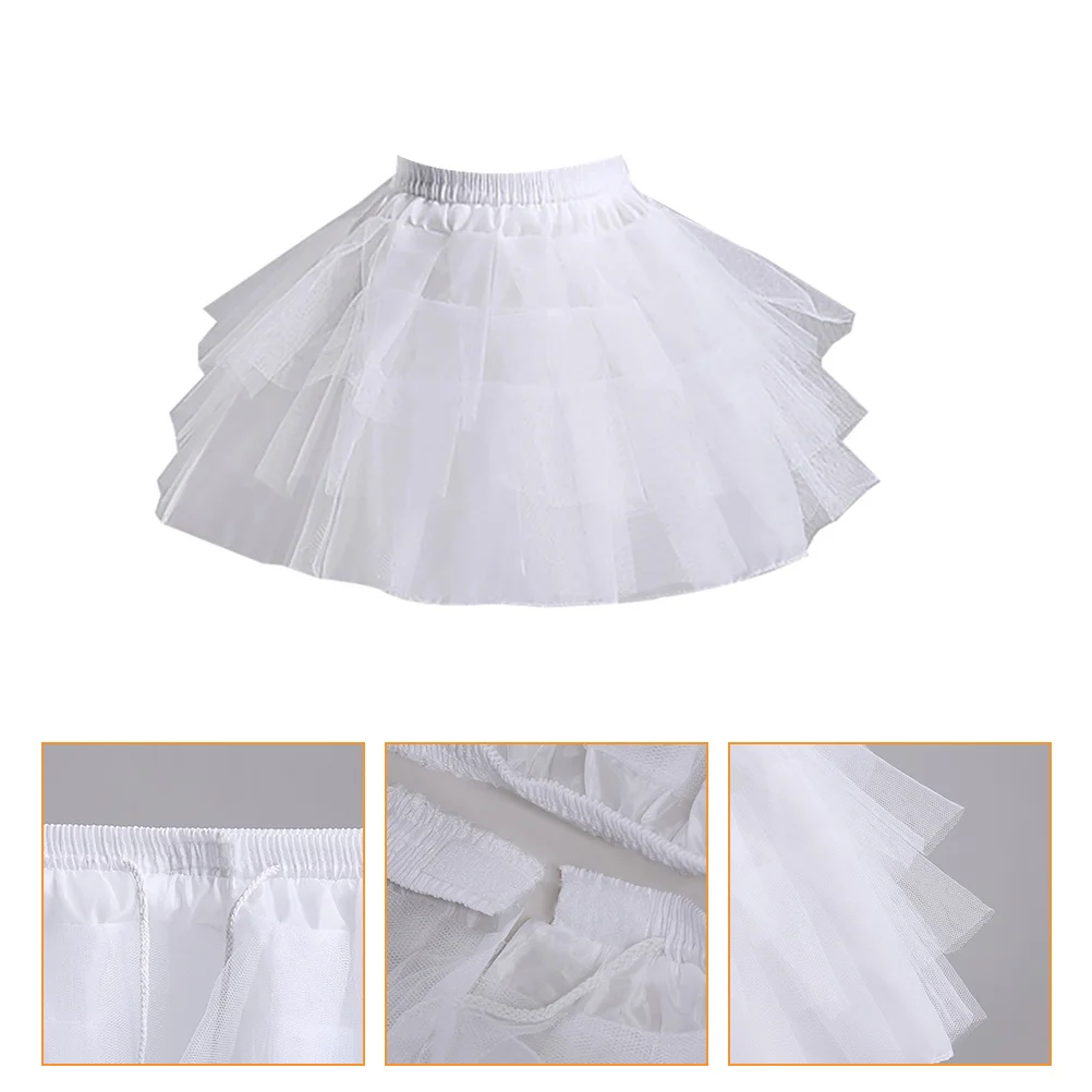 

Boneless Pannier White Wedding Dresses Bride Beautiful Gauze Skirt Petticoat Lolita Fabric Child Cloth Underskirt