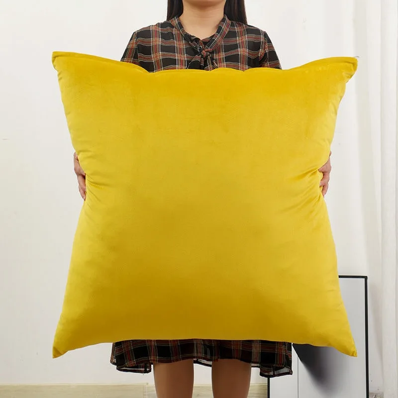 

Pillowcase Velvet Sofa Back Cushion Cover Coffee Yellow Pillow Case Living Room Hotel Washable Pillow Cases