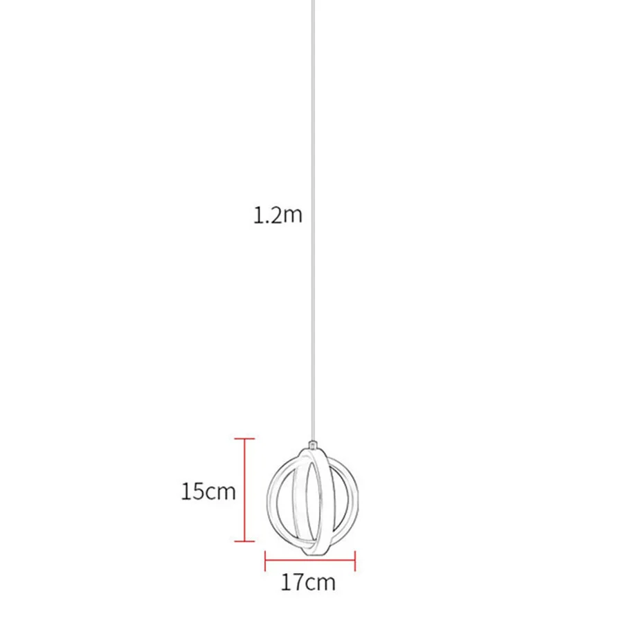 Светодиодный прикроватный подвесной светильник круглая лампа для спальни
