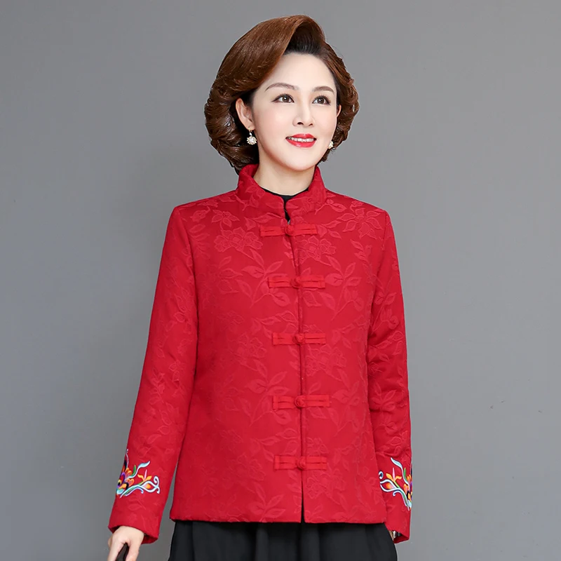 

Традиционный китайский стиль, осенние женские хлопковые Теплые Ретро Модные Куртки с принтом, кардиган, верхняя одежда, пальто, топы, Восточ...