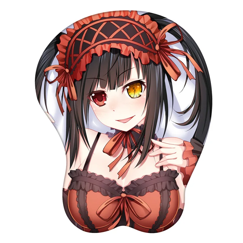 3D коврик для мыши Tokisaki Kurumi в стиле аниме Дата и прямая трансляция Himekawa Yoshino