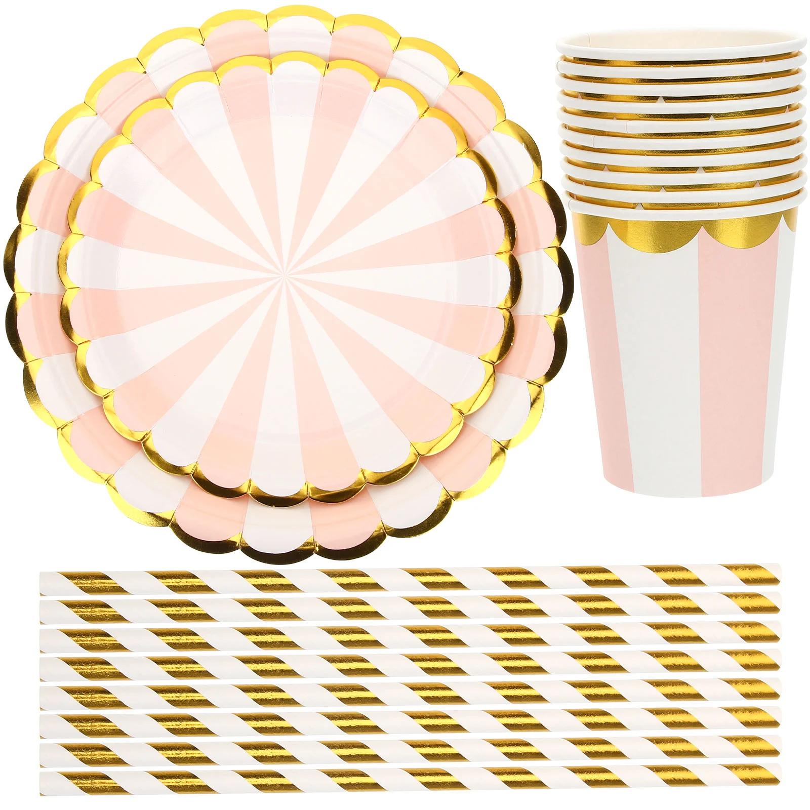 

1 Set Compact Portable Delicate Party Supplies Dinnerware Set Hot Stamping Dot Tableware Party Cups