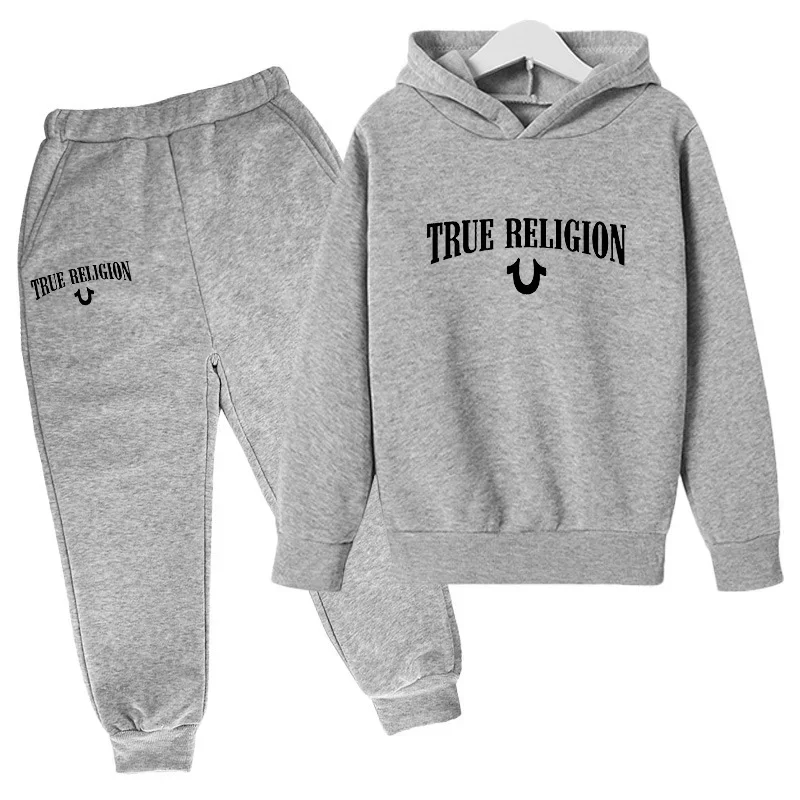 Осенний комплект одежды из чистого хлопка с принтом True Religion одежда для маленьких