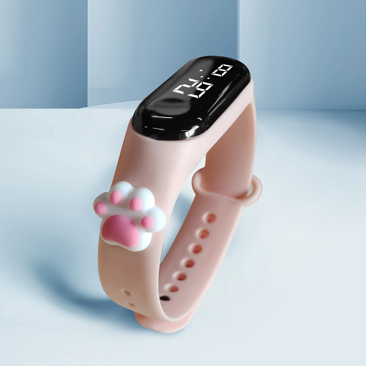 Детские спортивные умные часы с милым медвежонком и светодиодной подсветкой