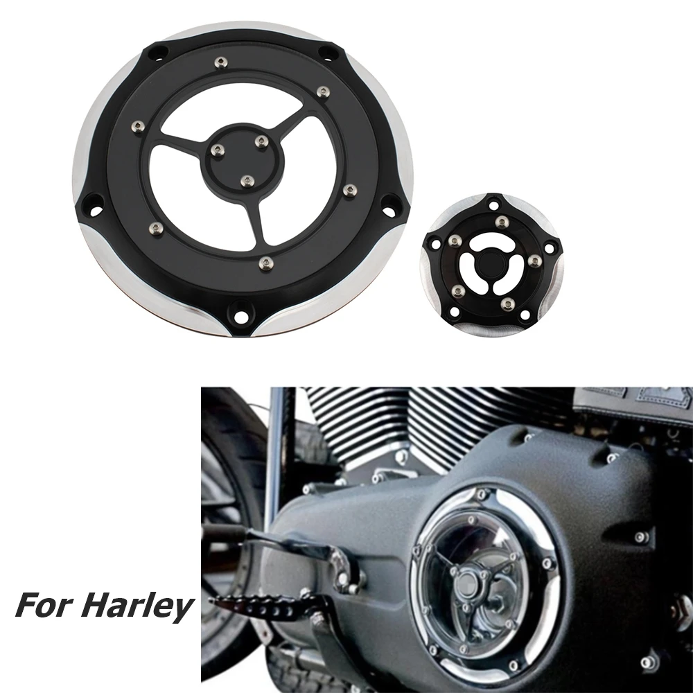 

Motorcycle Engine Modified Side Cover Clutch Cover For Harley FXSTB FXDBI FLHXXX FLHTK FLHRS Transparent Covers
