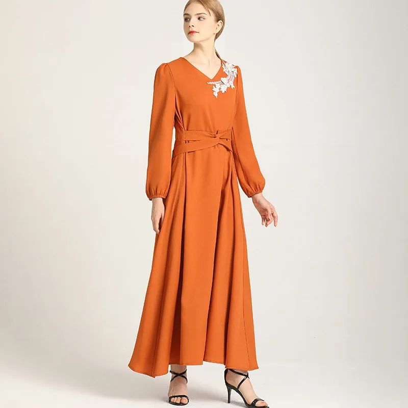 Женское длинное платье Abaya Дубай платье-макси в турецком мусульманском арабском