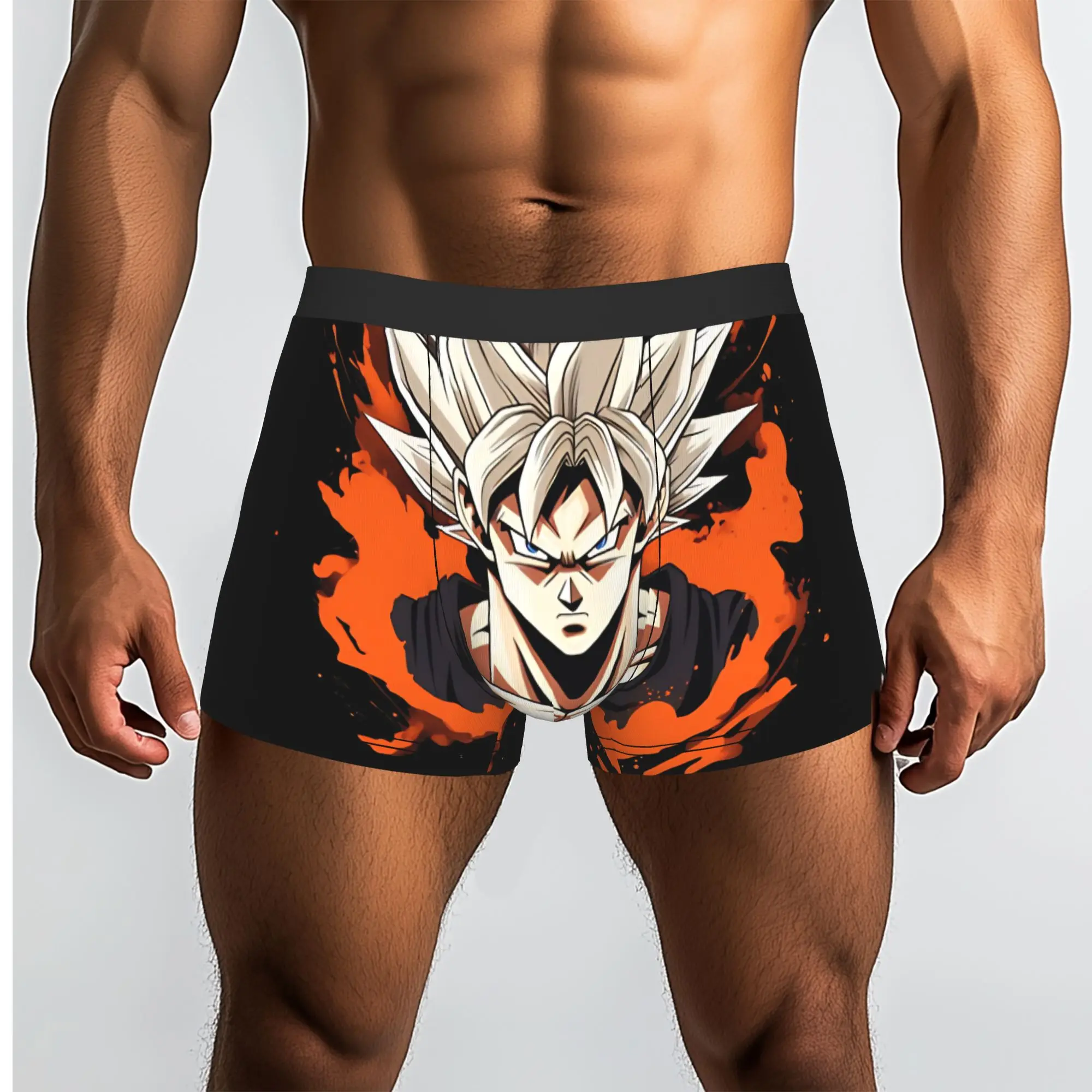 Фото Дизайн, вдохновленный аниме «Легендарный боец», трусы Bandai DRAGON BALL, мужские трусики, мужское нижнее белье, вентилируемые шорты, боксеры №1