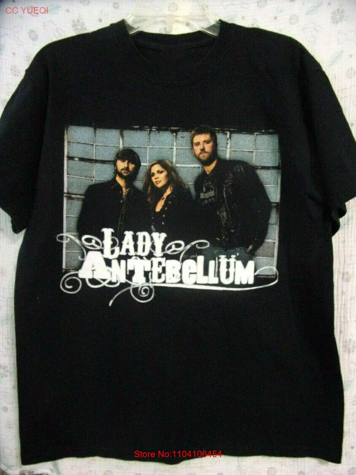 Vtg Lady Antebellum Band For Fans Хлопковая полноразмерная черная рубашка унисекс BL170