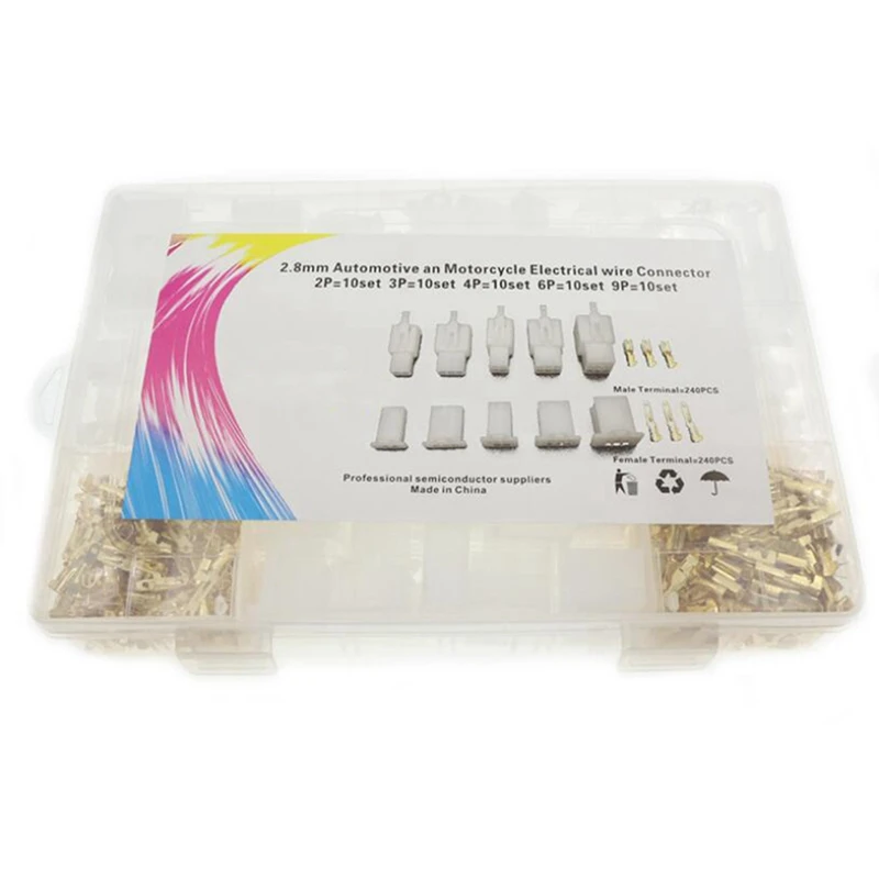 

580 Pcs 2/3/4/6/9 Pin Motorcycle Automotive Electrical Wire Terminal Male Female Cable Connector Plug Kits