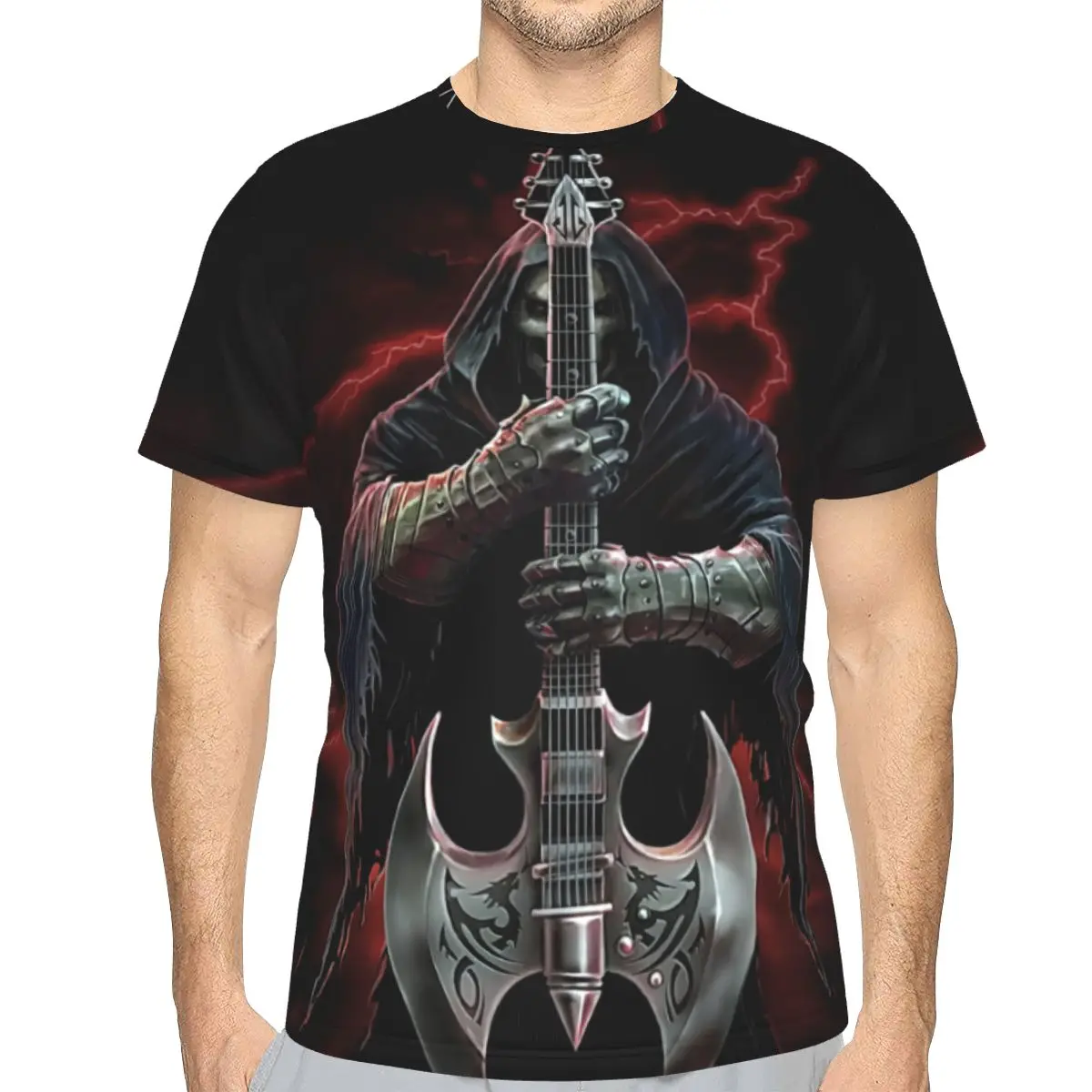 

Мужская футболка из полиэстера, с принтом черепа и коротким рукавом