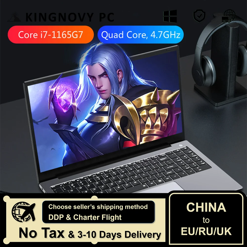 

15.6 Inch Gaming Laptop Intel Core i9 10880H i7 1165G7 NVIDIA MX450 Fingerprint Ultrabook Notebook Windows 11 10 WiFi BT