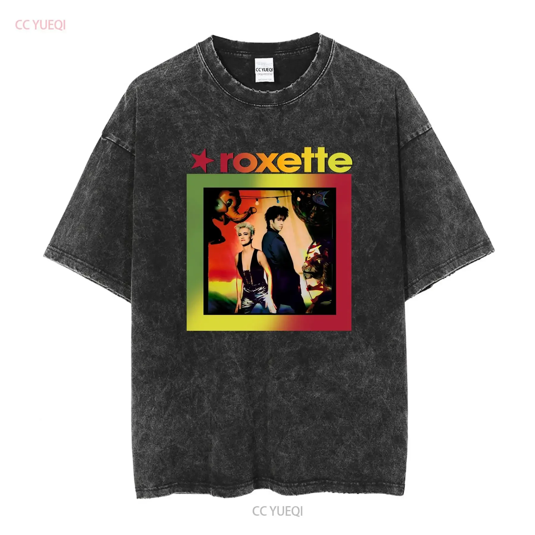 Фото Винтажная футболка 90-х годов Roxette World Tour1991 1992, белая, с двусторонним принтом, размер L, винтажная, мытая, унисекс, мягкая, дышащая №2