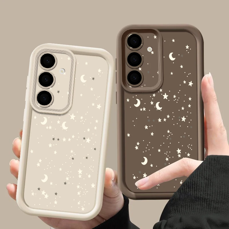 Фото Чехол с принтом звезд и луны для Samsung Galaxy A18 A57 A37 A27 A56 A16 A17 A55 a54 A26 A36 S26 S25 S24 S23 s22 Ultra S26 FE №3