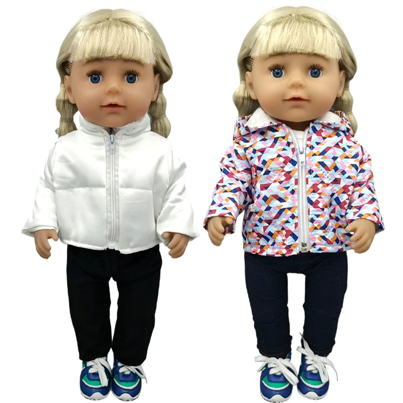 

18 Inch Girl Doll White Lace Collar Clothes 43 Cm Baby Doll Clothes Rompers Bow Hat Children Gifts