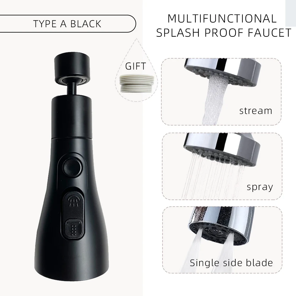 

Универсальный аэратор для кухонного крана на 360 °, сменная насадка для распылителя крана, выдвижная водосберегающая насадка для душа G1/2, приблизительный адаптер