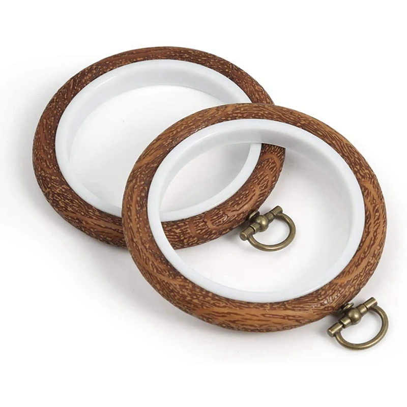 

20Pcs Embroidery Hoops Imitated Wood Embroidery Circle Round Display Frame Circle For Art Craft Sewing And Hanging