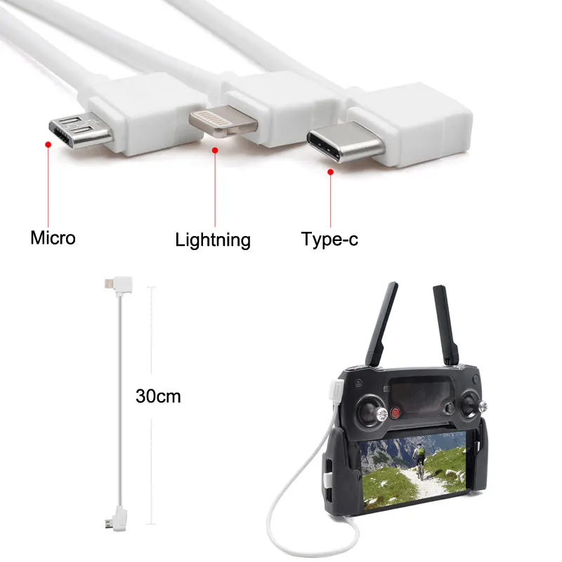 for dji mavic 2 promavic mini mavic air spark controllersamsungi phone micro usb fit ios type c otg data cable 10cm30cm free global shipping