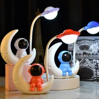 astronaut desk lamp led children learning night light college dorm bedroom study christmas holiday gift decor usb rechargeable