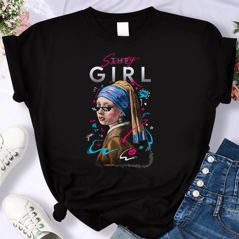 

Summer Creativity Short Sleeve Girl Print Clothing Women's T-Shirt Harajuku Graphic Cotton Clothing Women's Top Oversized S-4XL